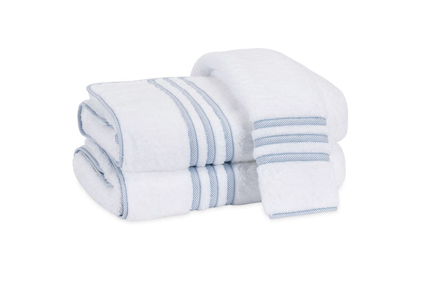 Beach Road Wash Cloth Bath Linens Matouk Blue Stripe 