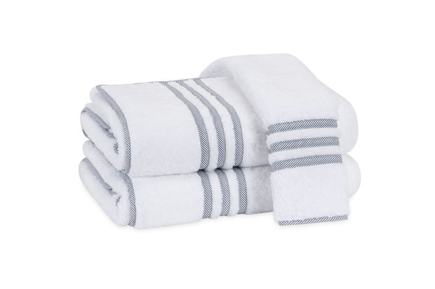 Beach Road Wash Cloth Bath Linens Matouk Navy Stripe 