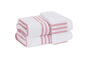 Beach Road Wash Cloth Bath Linens Matouk Red Stripe 