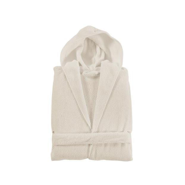 Bee Waffle Hooded Robe- Small Bath Robe Graccioza Natural 