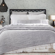 Bella Queen Coverlet Bedding Style Orchids Lux Home Grey 
