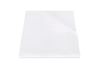 Bergamo Hemstitch Full/Queen Flat Sheet Bedding Style Matouk White