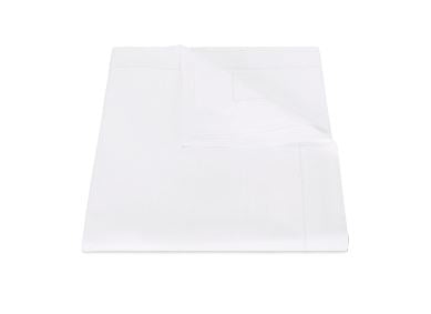 Bergamo Hemstitch Full/Queen Flat Sheet Bedding Style Matouk White 