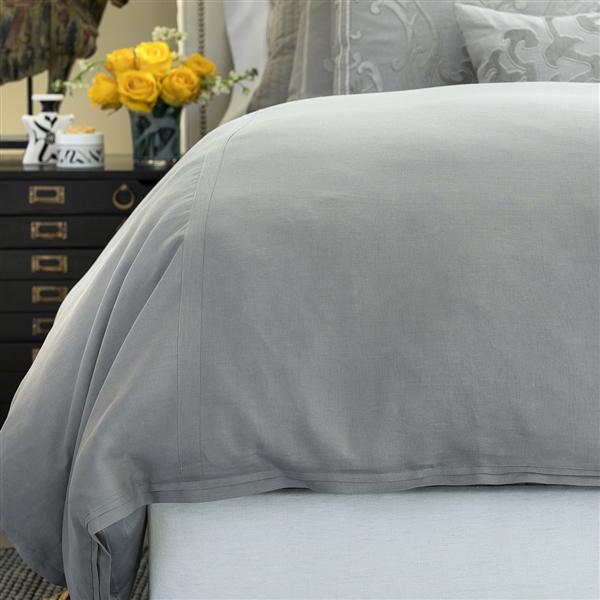 Bloom King Duvet Cover Bedding Style Lili Alessandra Light Grey 