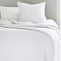Brussels Queen Coverlet Bedding Style Pom Pom at Home White 