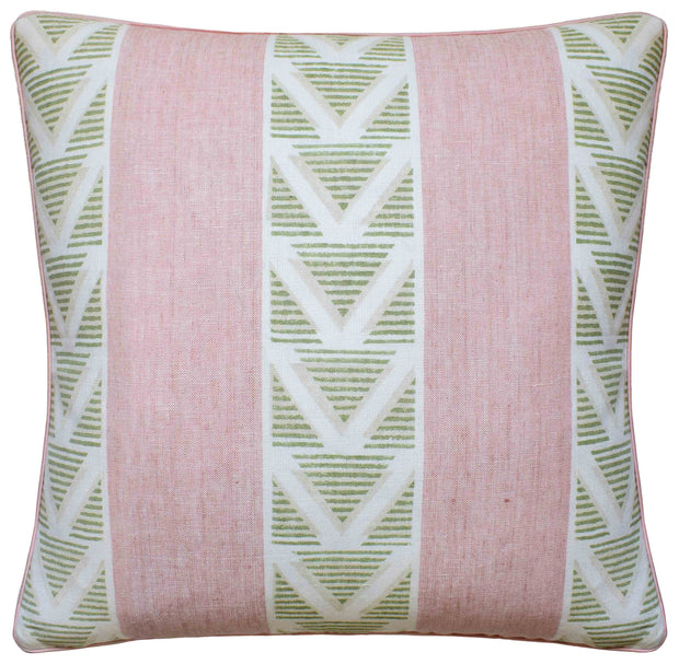 Burton Stripe 22" Pillow Decorative Pillow Ryan Studio Blush Green 