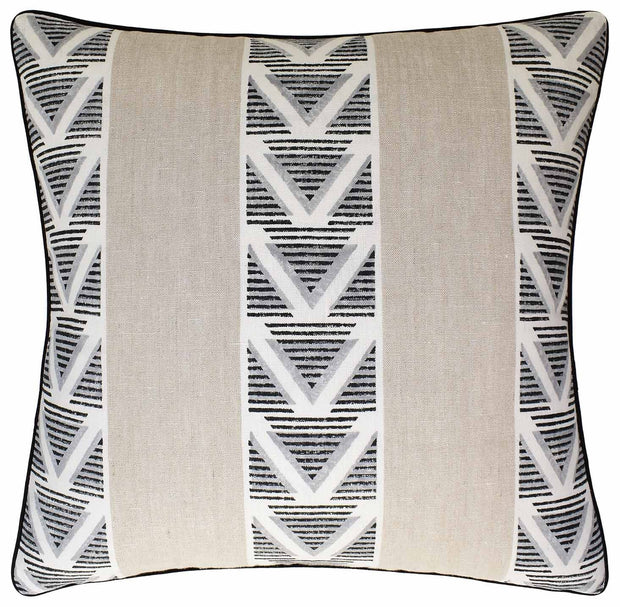 Burton Stripe 22" Pillow Decorative Pillow Ryan Studio Linen Black 