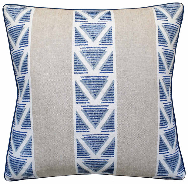 Burton Stripe 22" Pillow Decorative Pillow Ryan Studio Linen Navy 