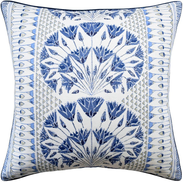 Cairo 22" Pillow Decorative Pillow Ryan Studio Blue White 