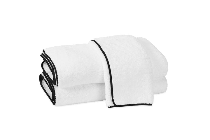 Cairo Bath Sheet Bath Linens Matouk White Black 