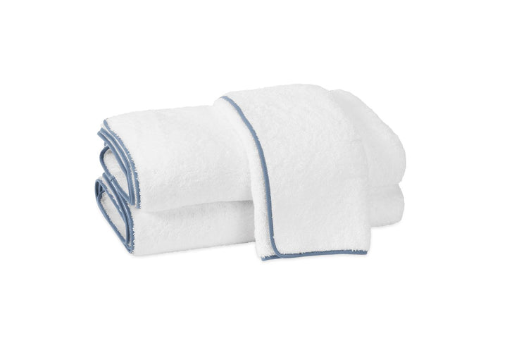 Cairo Bath Sheet Bath Linens Matouk White Navy 