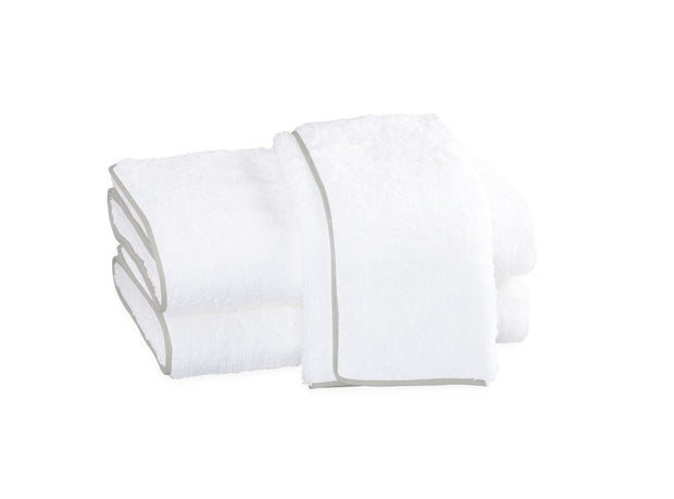 Cairo Guest Towel Bath Linens Matouk White Silver 