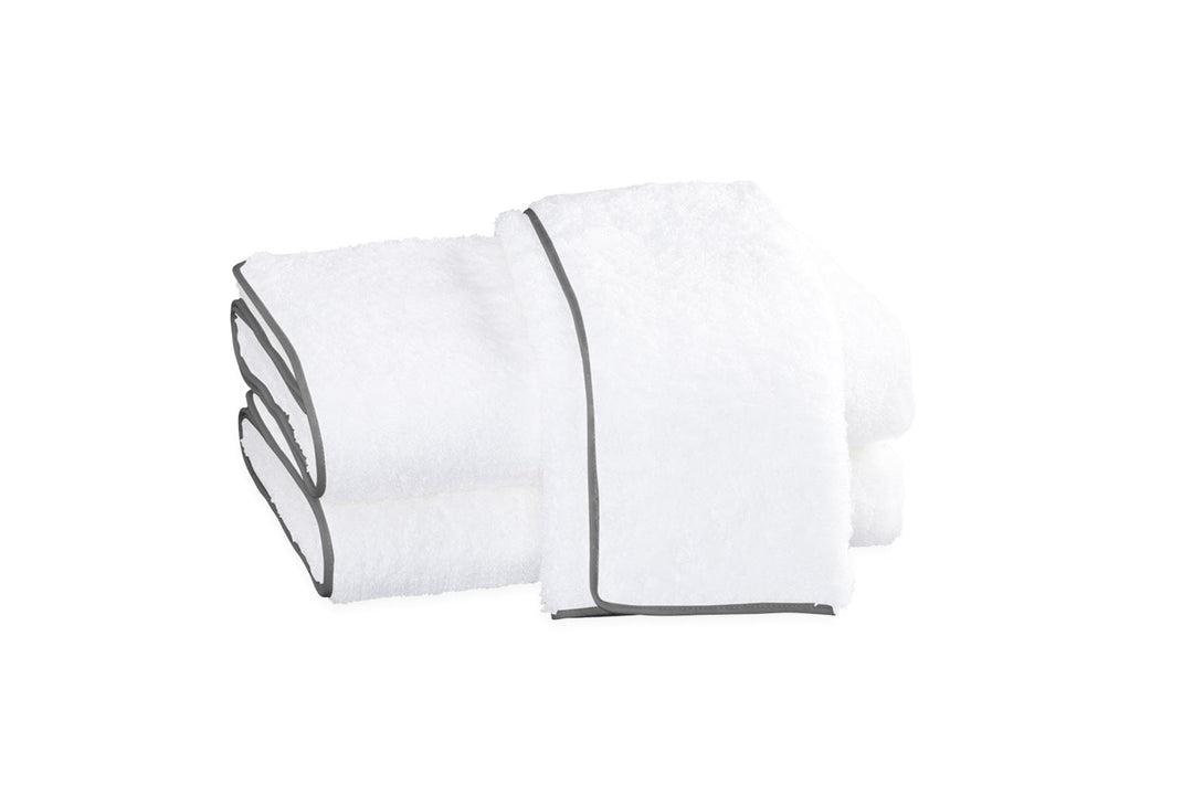 Cairo Guest Towel Bath Linens Matouk White Smoke Grey 