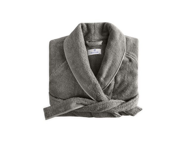 Cairo Robe- Extra Large Bath Robe Matouk Smoke Grey/Smoke Grey 