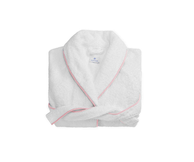 Cairo Robe- Extra Large Bath Robe Matouk White Pink 
