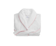 Cairo Robe- Small Bath Robe Matouk White Pink 