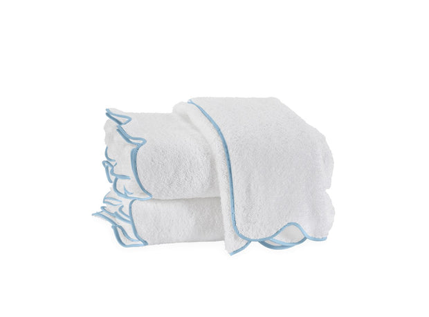 Cairo Scallop Hand Towel Bath Linens Matouk Light Blue 