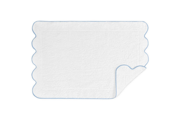 Cairo Scallop Tub Mat Bath Linens Matouk Light Blue 