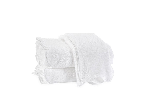 Cairo Scallop Wash Cloth Bath Linens Matouk White 