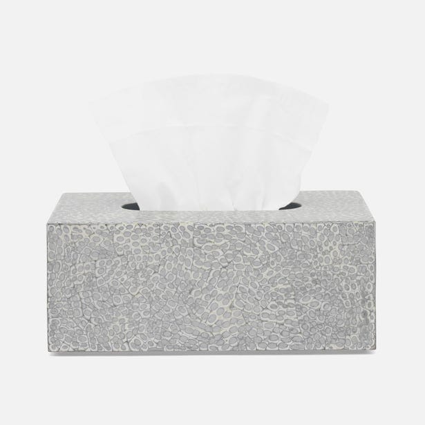 Callas Rectangle Tissue Box Bath Accessories Pigeon & Poodle Silver White 