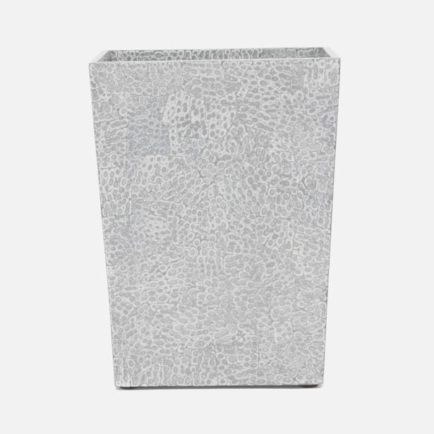 Callas Square Wastebasket Bath Accessories Pigeon & Poodle Silver White 