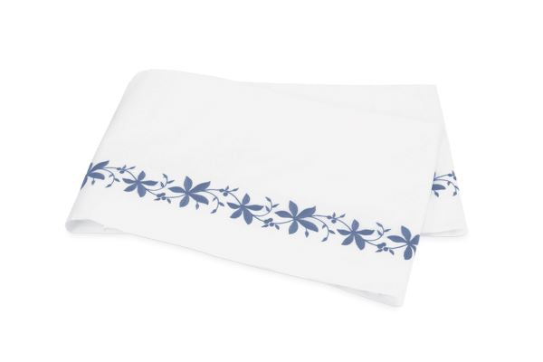 Callista Full/Queen Flat Sheet Bedding Style Matouk Bluebell 