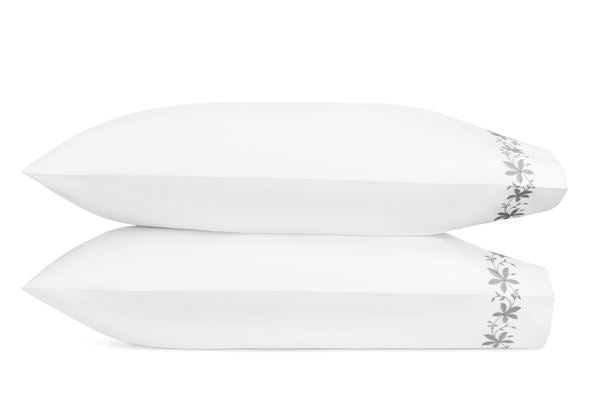 Callista King Pillowcase - pair Bedding Style Matouk Silver 