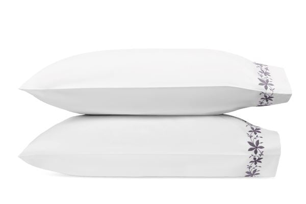 Callista Standard Pillowcase - pair Bedding Style Matouk Lilac 