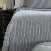 Chevron Queen Blanket Bedding Style Lili Alessandra Grey White 