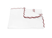 Classic Chain Scallop Full/Queen Duvet Cover Bedding Style Matouk Red 