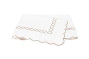Classic Chain Scallop Full/Queen Flat Sheet Bedding Style Matouk Dune 