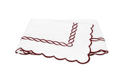Classic Chain Scallop Full/Queen Flat Sheet Bedding Style Matouk Red 