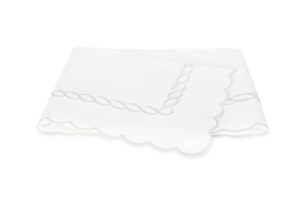 Classic Chain Scallop King Duvet Cover Bedding Style Matouk White 