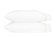 Classic Chain Scallop King Pillowcases- Pair Bedding Style Matouk White 
