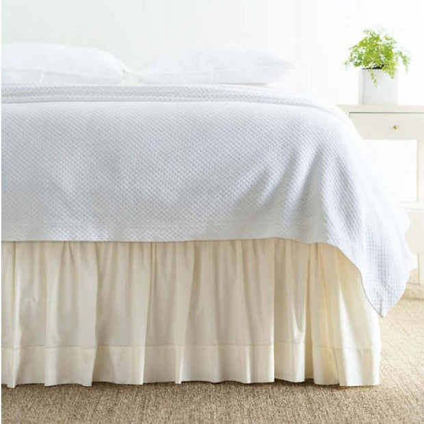 Classic Hemstitch Queen Bedskirt Bedding Style Pine Cone Hill Ivory 