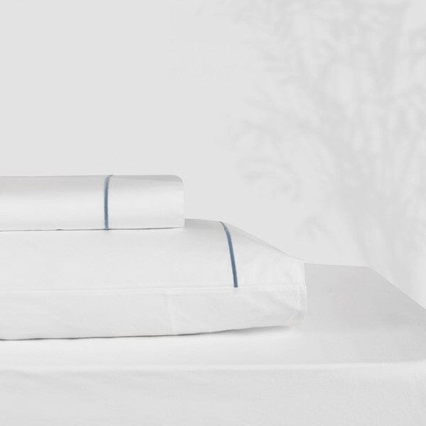 Classic Hotel King Pillowcase - pair Bedding Style Bovi Blue 