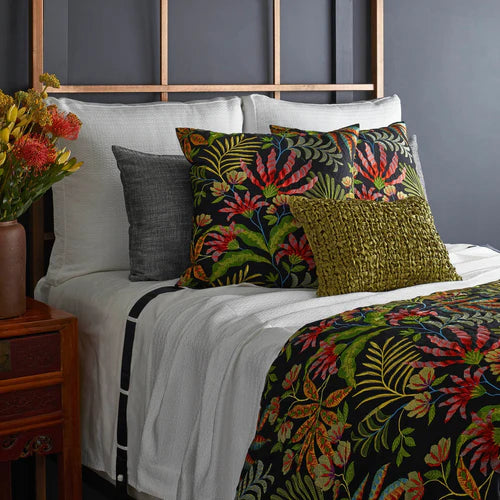 Cloud Forest Foot Throw 96x50 Linens & Bedding Ann Gish Black 