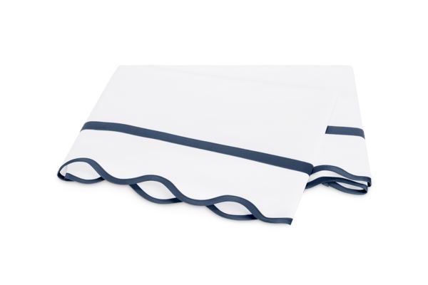 Cornelia King Flat Sheet Bedding Style Matouk Steel Blue 