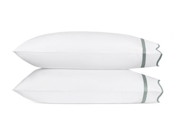 Cornelia Standard Pillowcase- Pair Bedding Style Matouk Celadon 