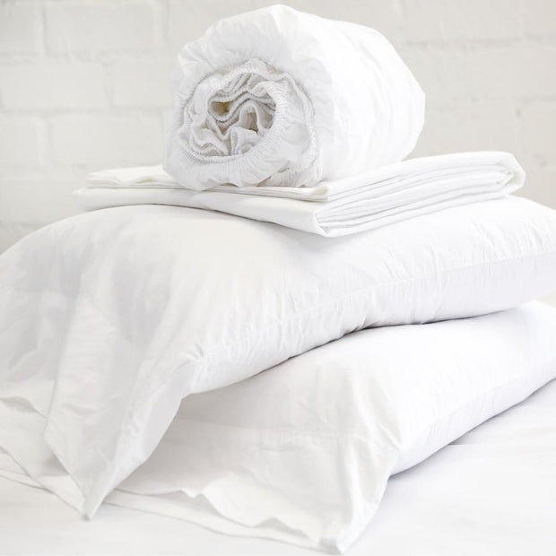 Cotton Percale Queen Sheet Set Bedding Style Pom Pom at Home 