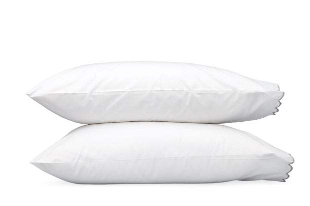Dakota Standard Pillowcases - pair Bedding Style Matouk Silver 