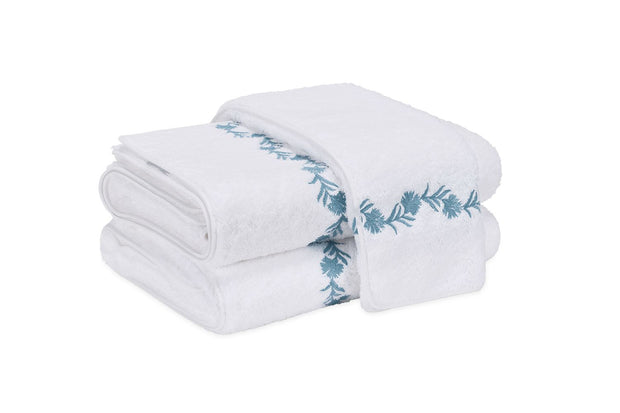 Daphne Guest Towel 14x21 Bath Linens Matouk Aqua 