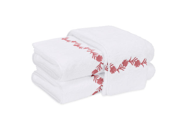 Daphne Guest Towel 14x21 Bath Linens Matouk Pink Coral 
