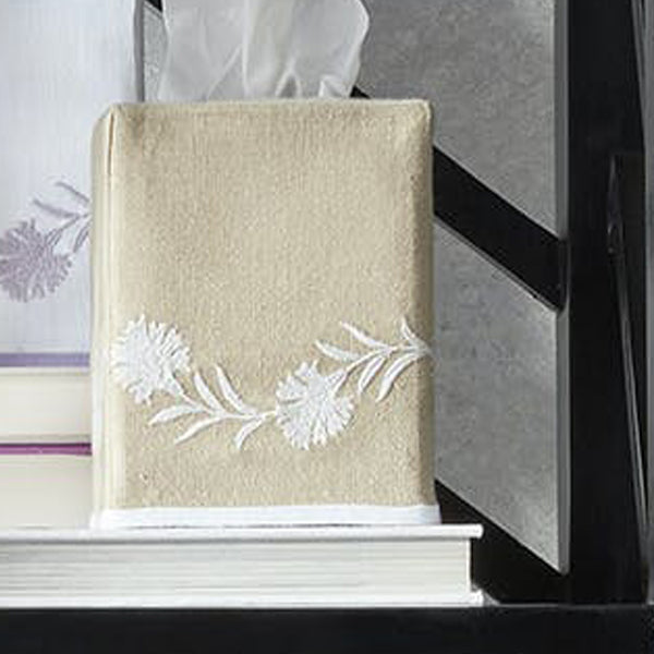 Daphne Tissue Box Cover Bathroom Accessories Matouk Oat White 