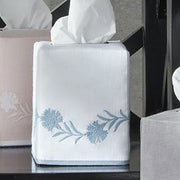 Daphne Tissue Box Cover Bathroom Accessories Matouk White Hazy Blue 