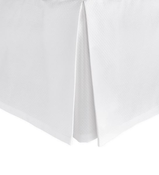 Diamond Pique Full Bed Skirt Bedding Style Matouk White 
