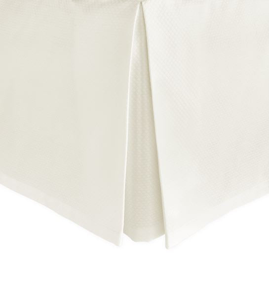 Diamond Pique King Bed Skirt Bedding Style Matouk Ivory 