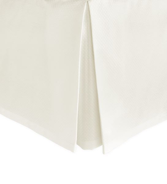 Diamond Pique King Bed Skirt Bedding Style Matouk Ivory 