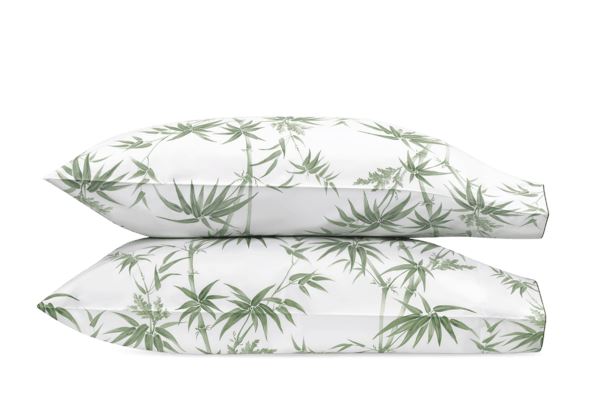 Dominique King Pillowcases - pair Bedding Style Matouk Palm 