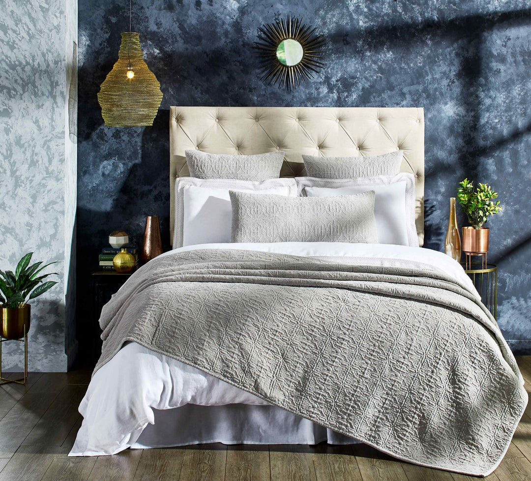 Duke King Coverlet Bedding Style Orchids Lux Home Slate 